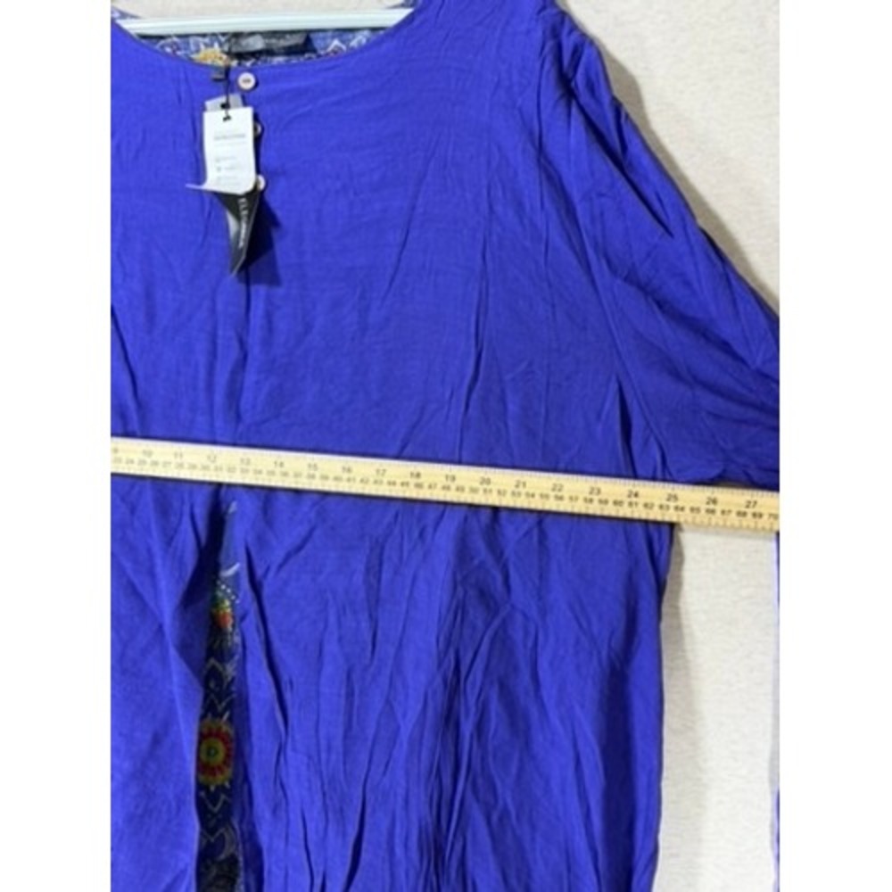 O-neue Maxi Dress Womens 5XL Blue NWT Boho Paisley Layered Long Sleeve - Picture 4 of 6